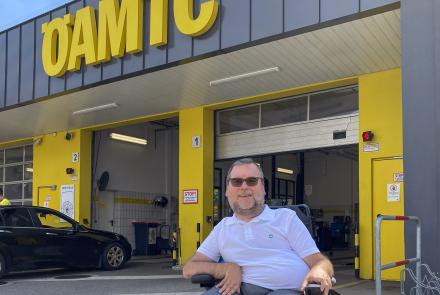 Michael Sicher am ÖAMTC Stützpunkt Wienerberg
